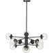 Avell 10 Light 36 inch Matte Black Chandelier Ceiling Light
